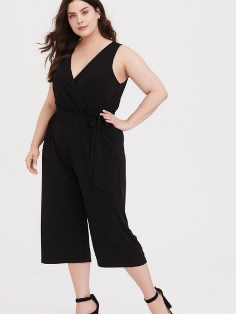 Torrid Sleeveless Black Wrap Jumpsuit with Tie Waist 3X